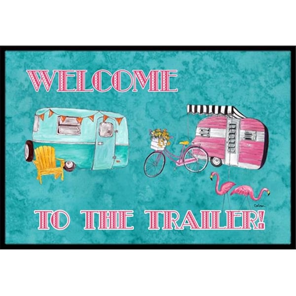 Carolines Treasures Carolines Treasures 8760MAT Welcome to the trailer Indoor Or Outdoor Doormat - 18 x 27 in. 8760MAT - main
